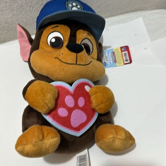 Paw Patrol Chase Nickelodeon Cute Plush Stuffed Animal Holding A Heart 12" - Picture 3 of 5